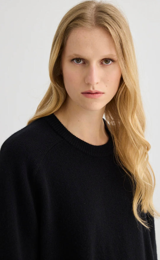 Cashmere Oversized Crewneck Black