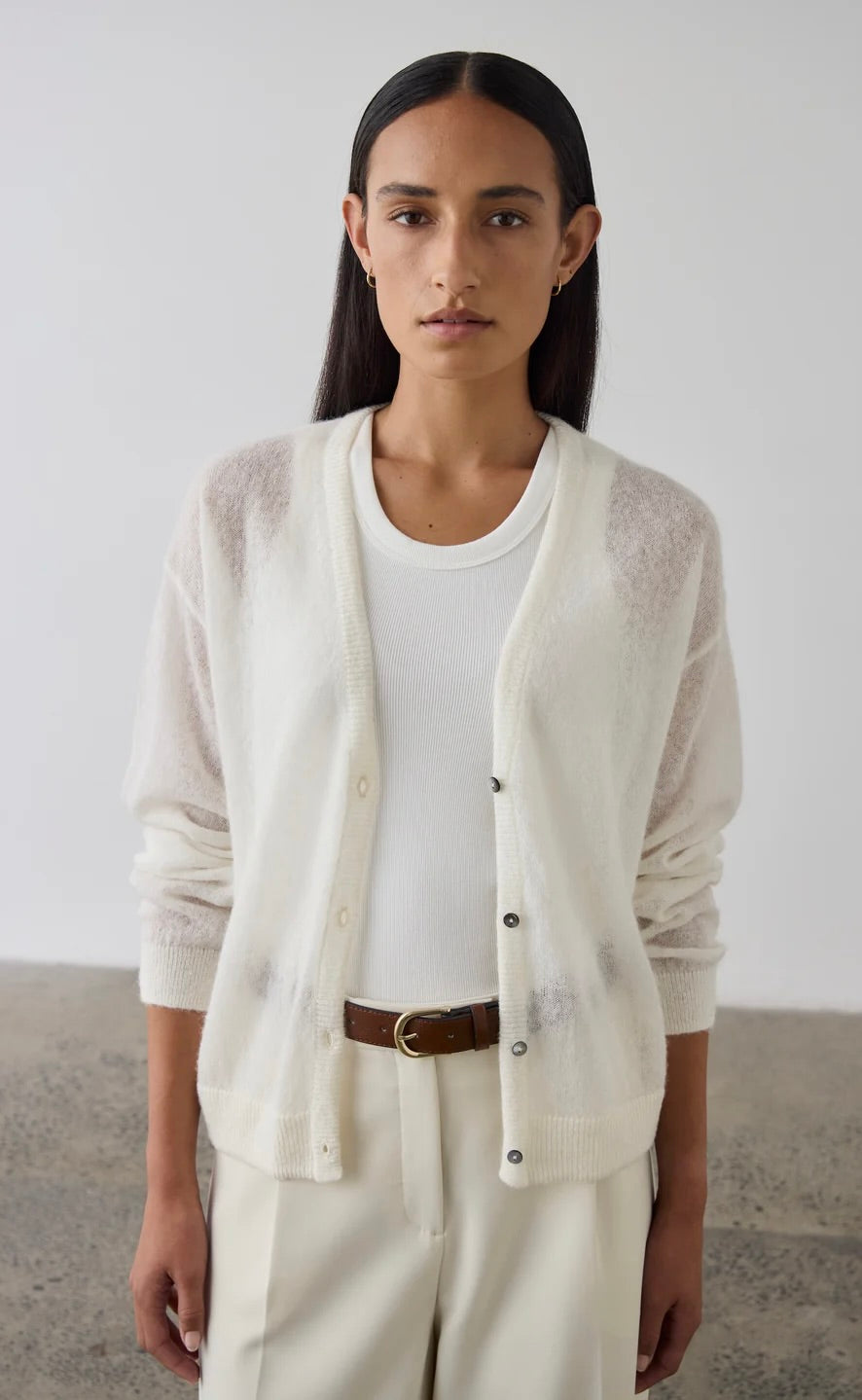 Fine Alpaca Cardigan Cream