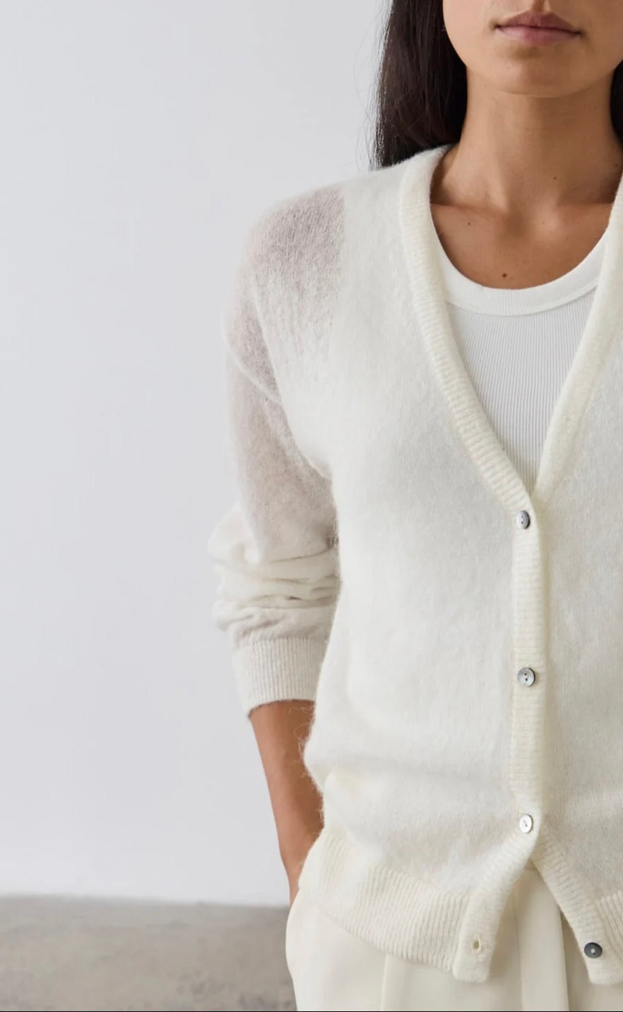 Fine Alpaca Cardigan Cream