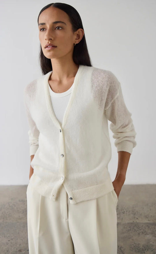 Fine Alpaca Cardigan Cream
