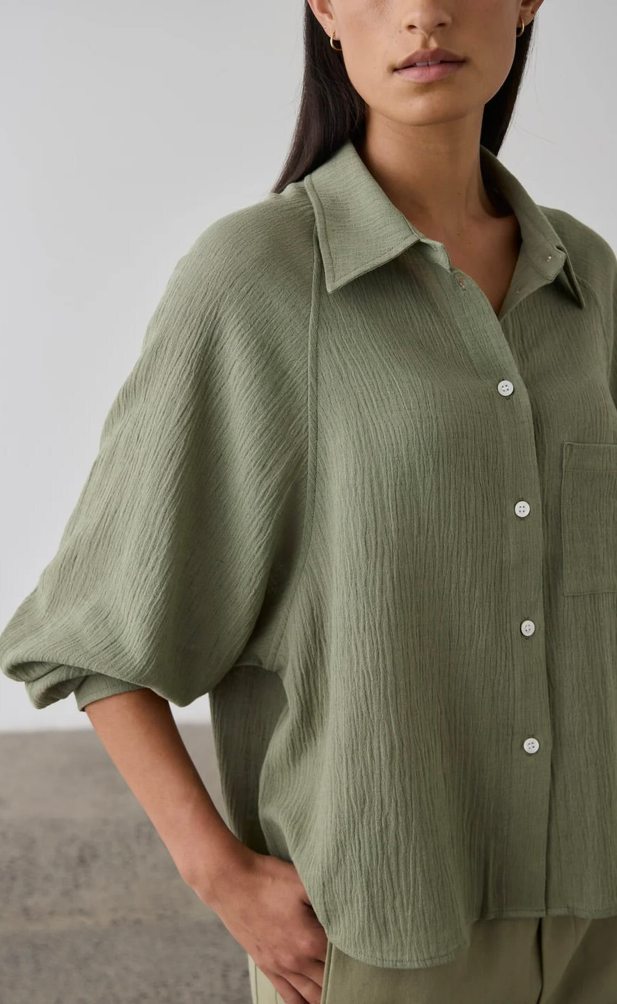 Raglan Sleeve Blouse Olive