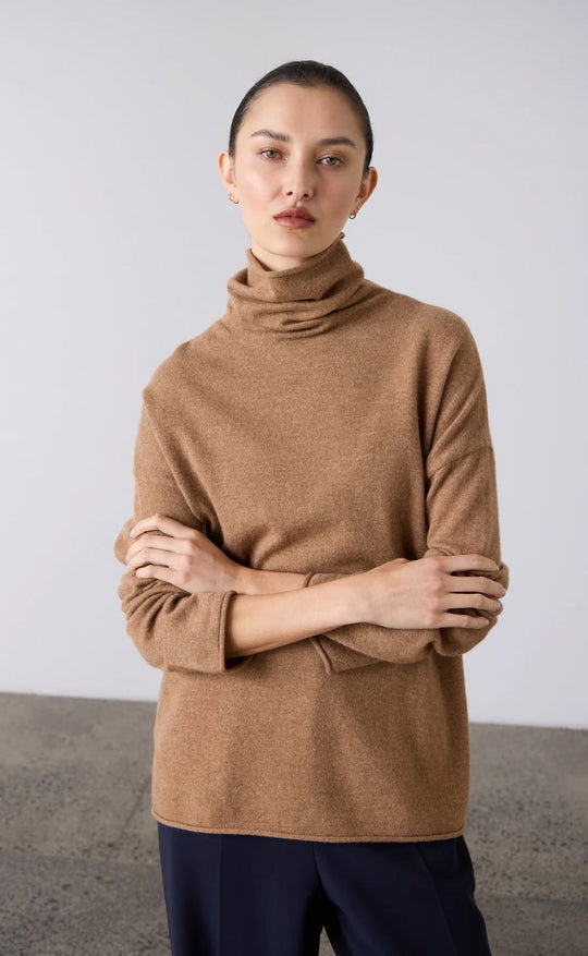 Mara Funnel Neck Gingerbread