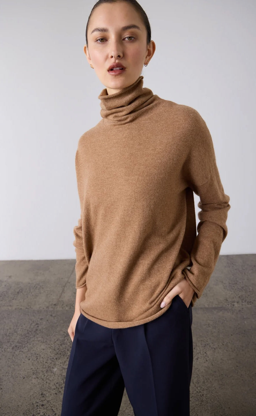 Mara Funnel Neck Gingerbread
