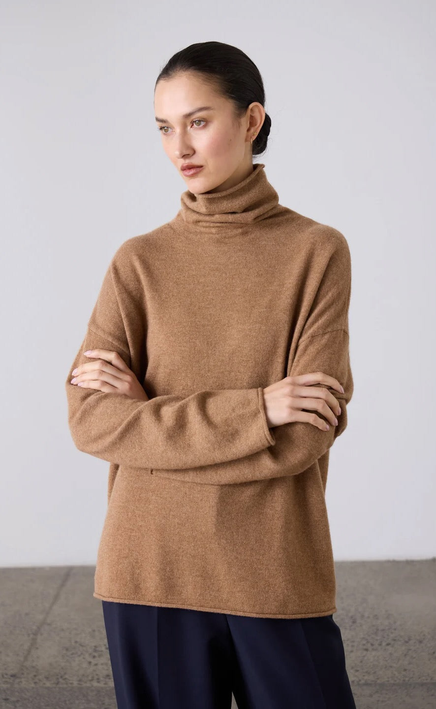 Mara Funnel Neck Gingerbread