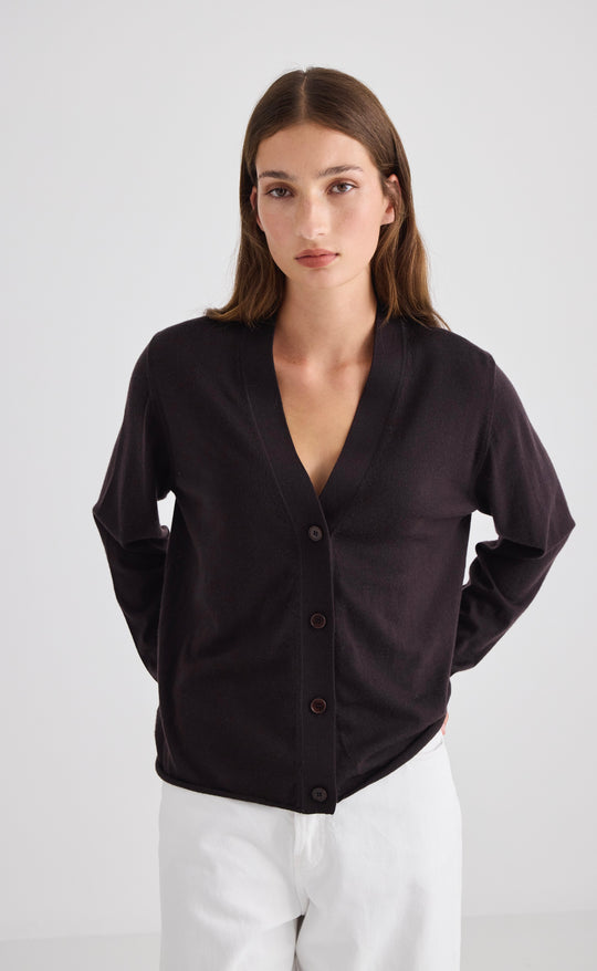 Liv Relaxed Cardi Chocolate