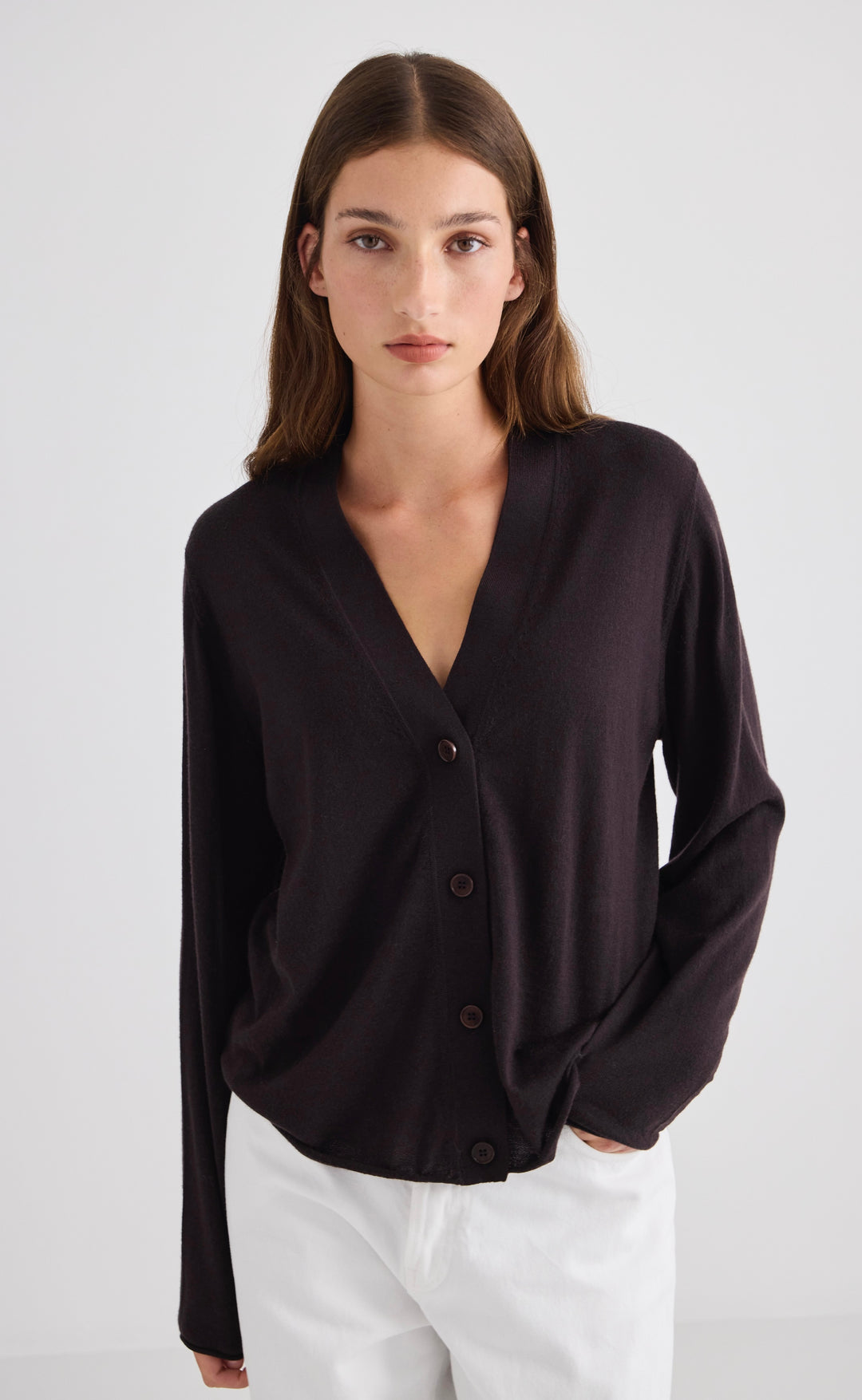 Liv Relaxed Cardi Chocolate