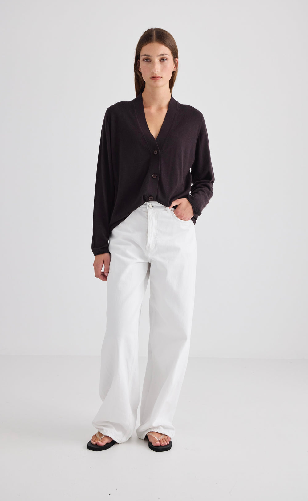 Liv Relaxed Cardi Chocolate