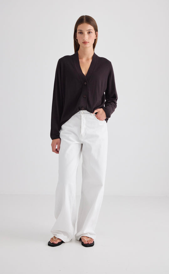 Liv Relaxed Cardi Chocolate
