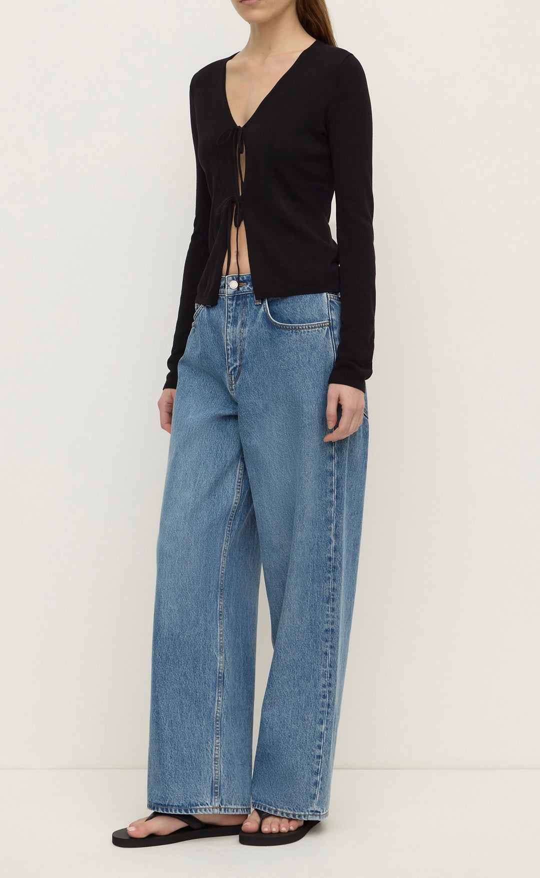 Leora Long Sleeve Knit Top Black