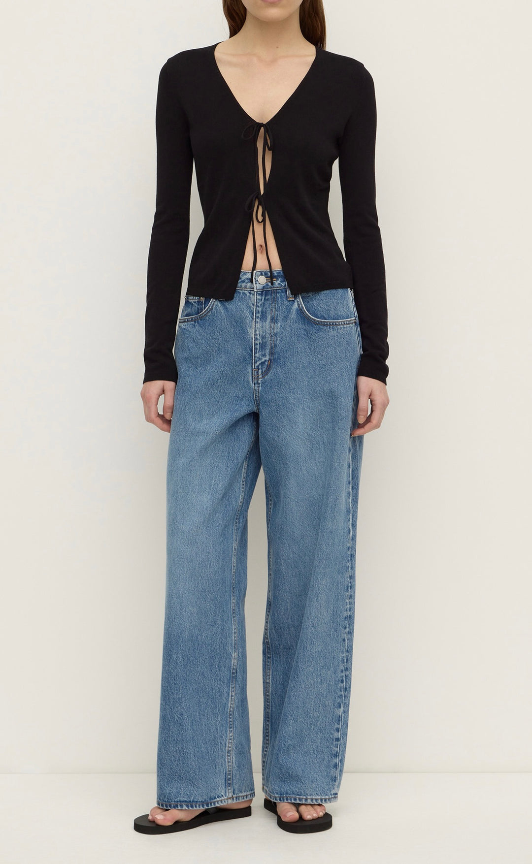 Leora Long Sleeve Knit Top Black