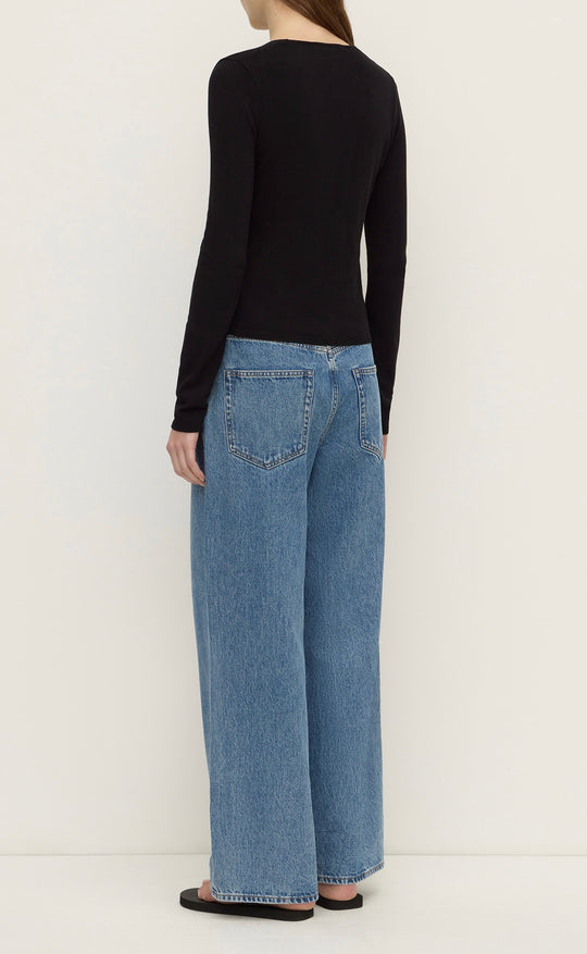 Leora Long Sleeve Knit Top Black