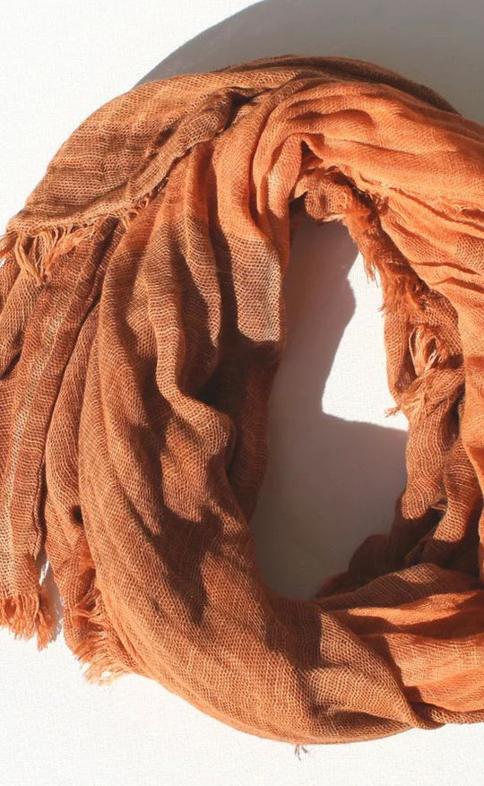 Scarf - Linen Blend - Terracotta