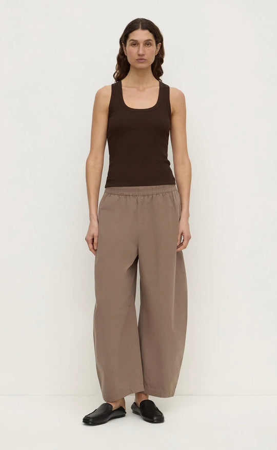 Elaine Washed Cotton Pant Dark Sand