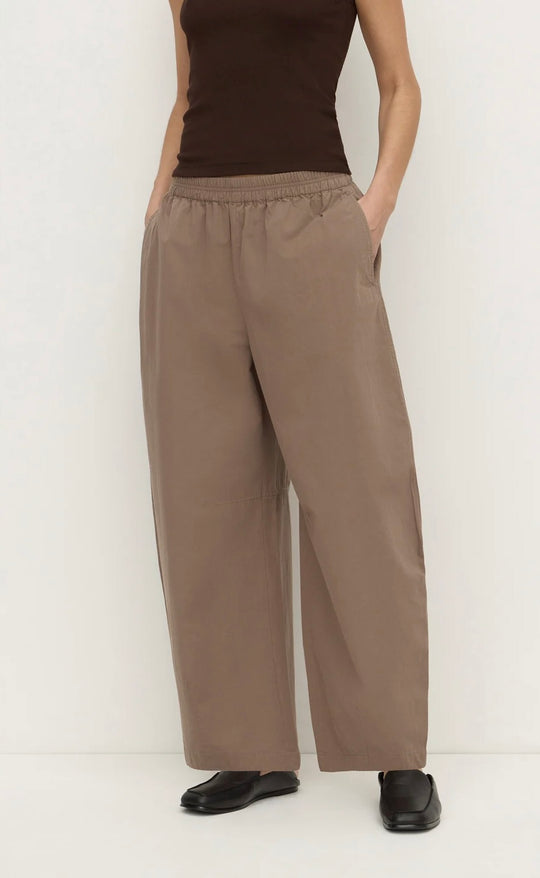 Elaine Washed Cotton Pant Dark Sand