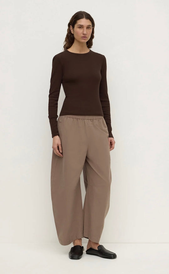 Elaine Washed Cotton Pant Dark Sand