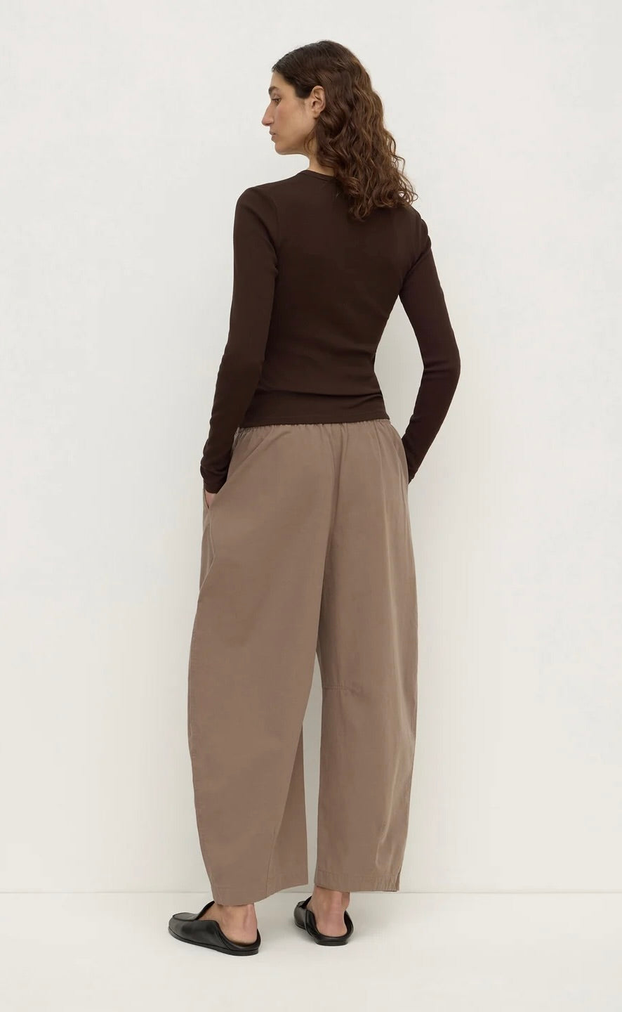 Elaine Washed Cotton Pant Dark Sand