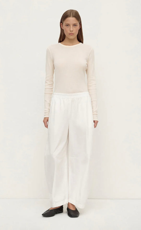 Lola Barrel Pant White
