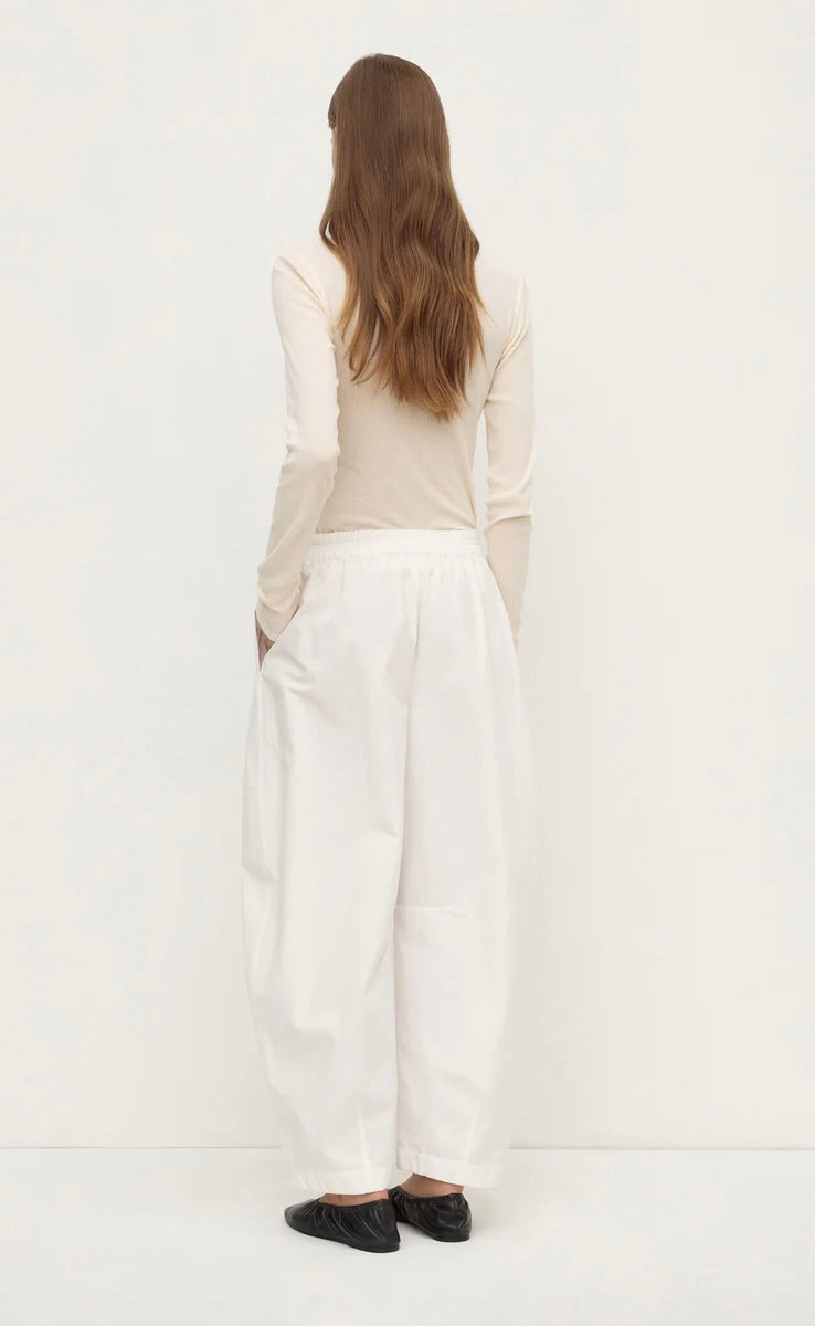 Lola Barrel Pant White