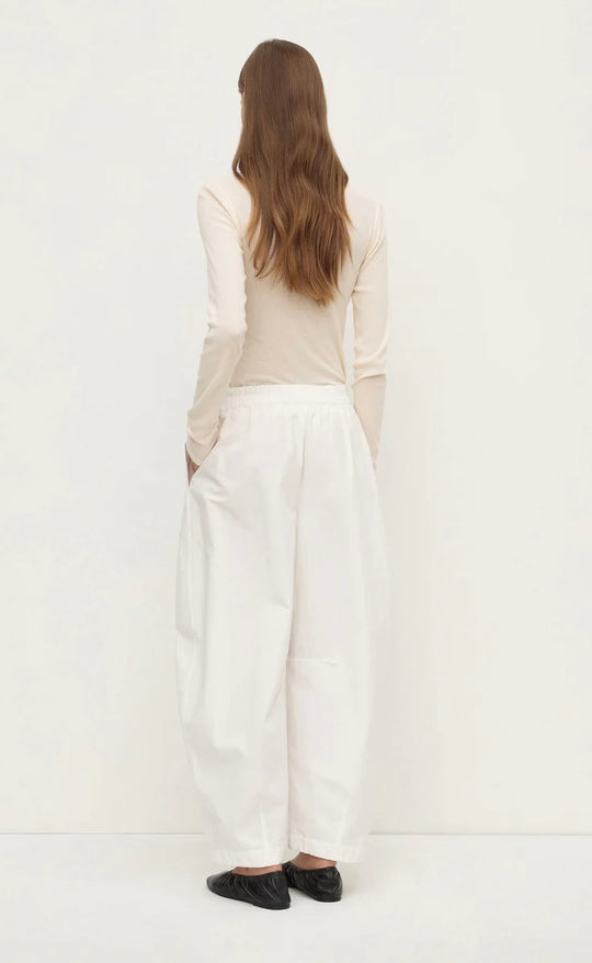 Lola Barrel Pant White
