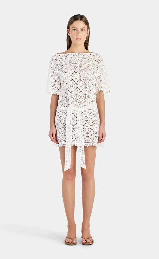 Marla Lace Tunic Top Ivory