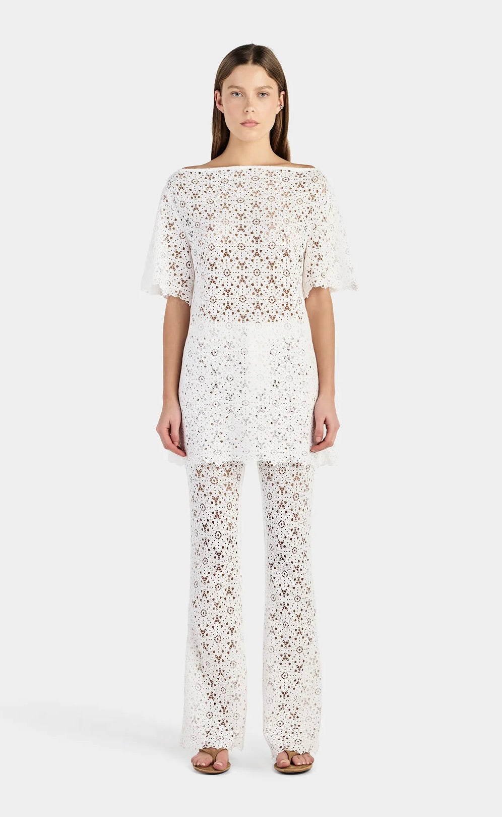 Marla Lace Tunic Top Ivory
