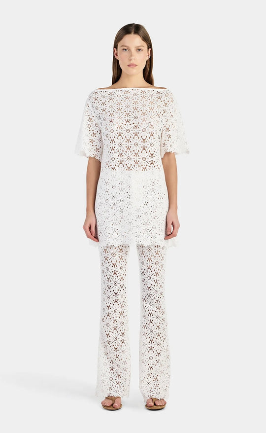 Marla Lace Tunic Top Ivory