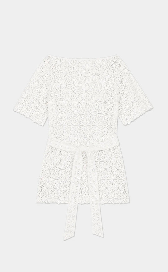 Marla Lace Tunic Top Ivory