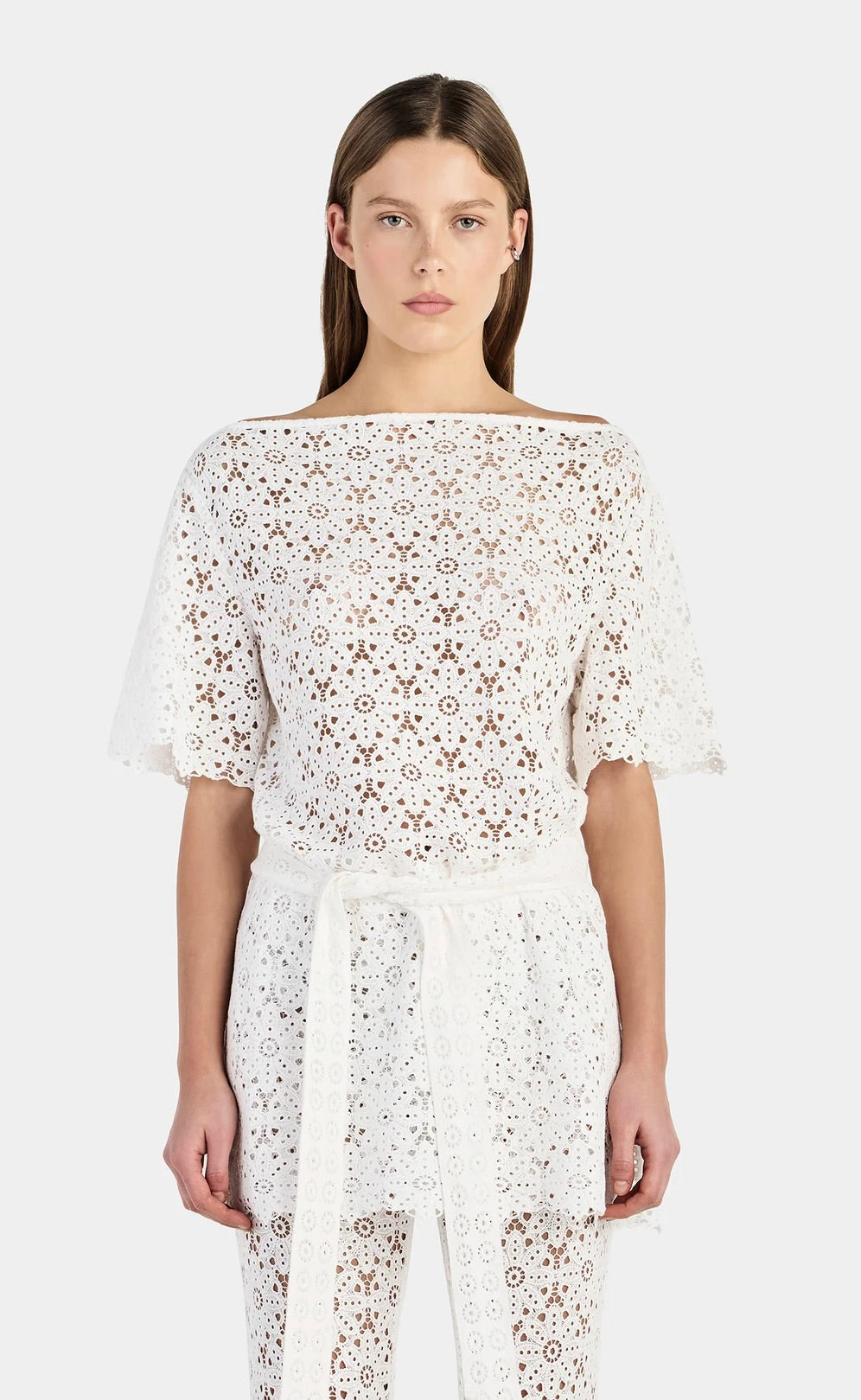 Marla Lace Tunic Top Ivory
