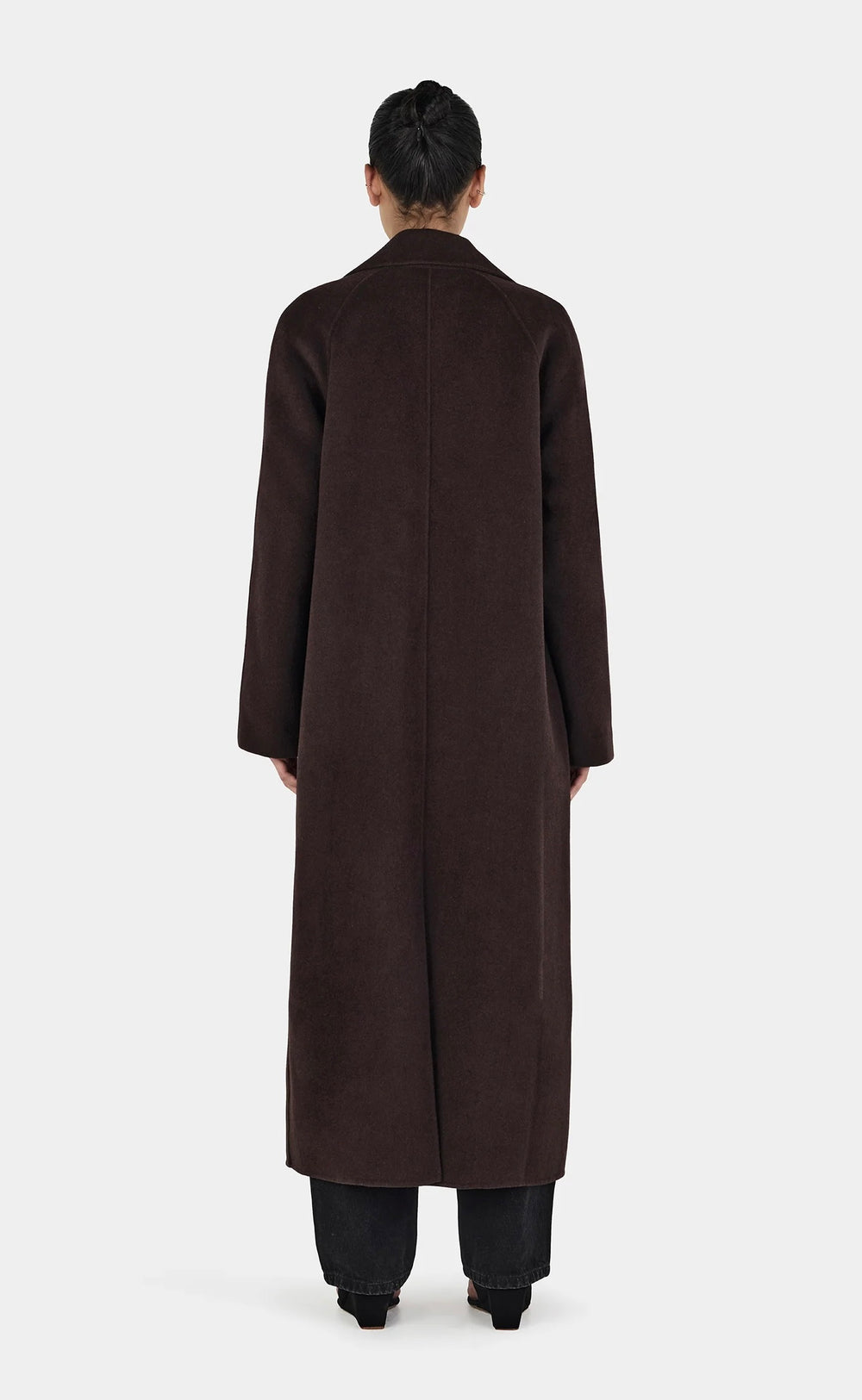 Mathews Wool Coat Longline Chocolate