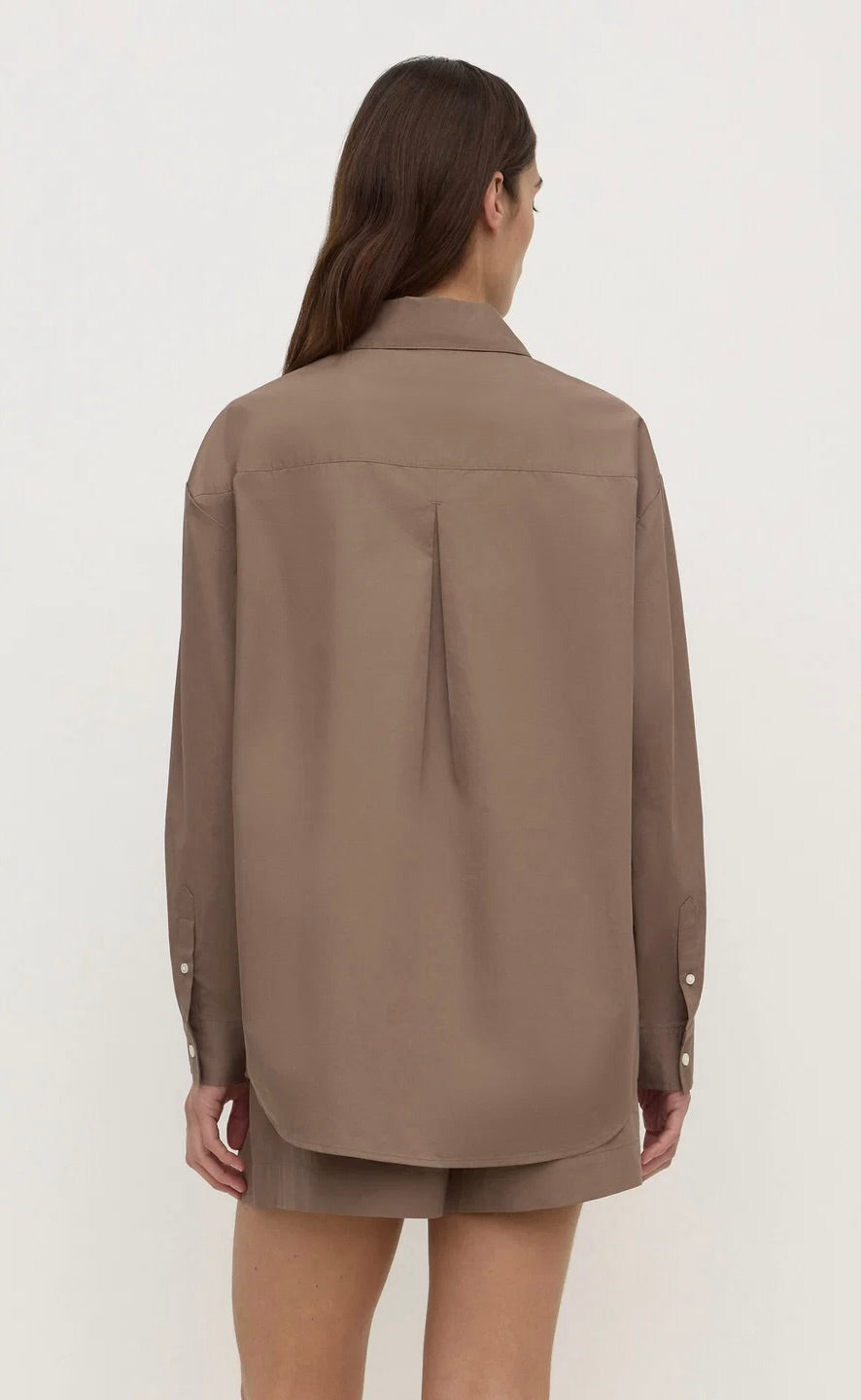 Micha Poplin L/S Shirt Dark Sand