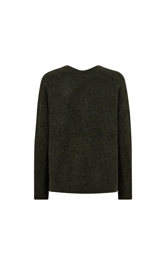 Thora V-Neck Knit Grape Leaf