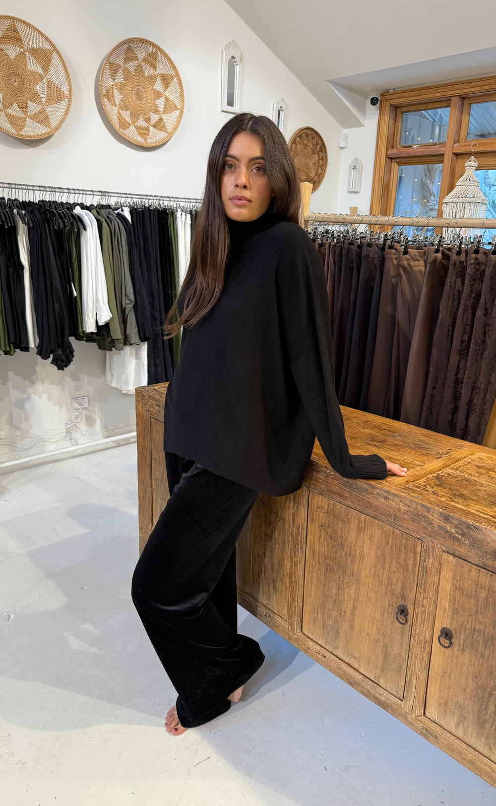 Palazzo Pant Black Velvet