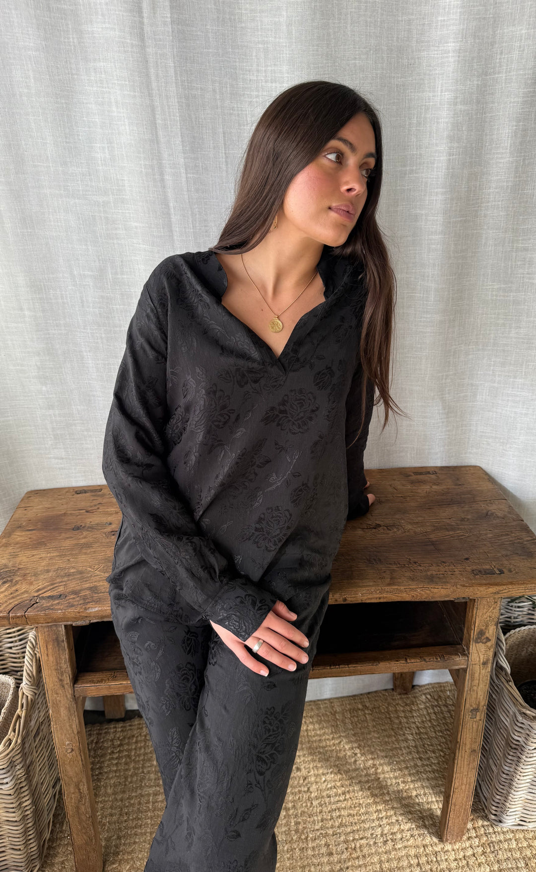 Luminate Shirt Damask Rose Black