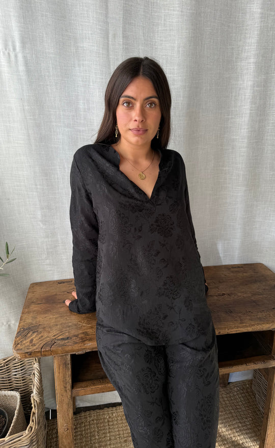 Luminate Shirt Damask Rose Black