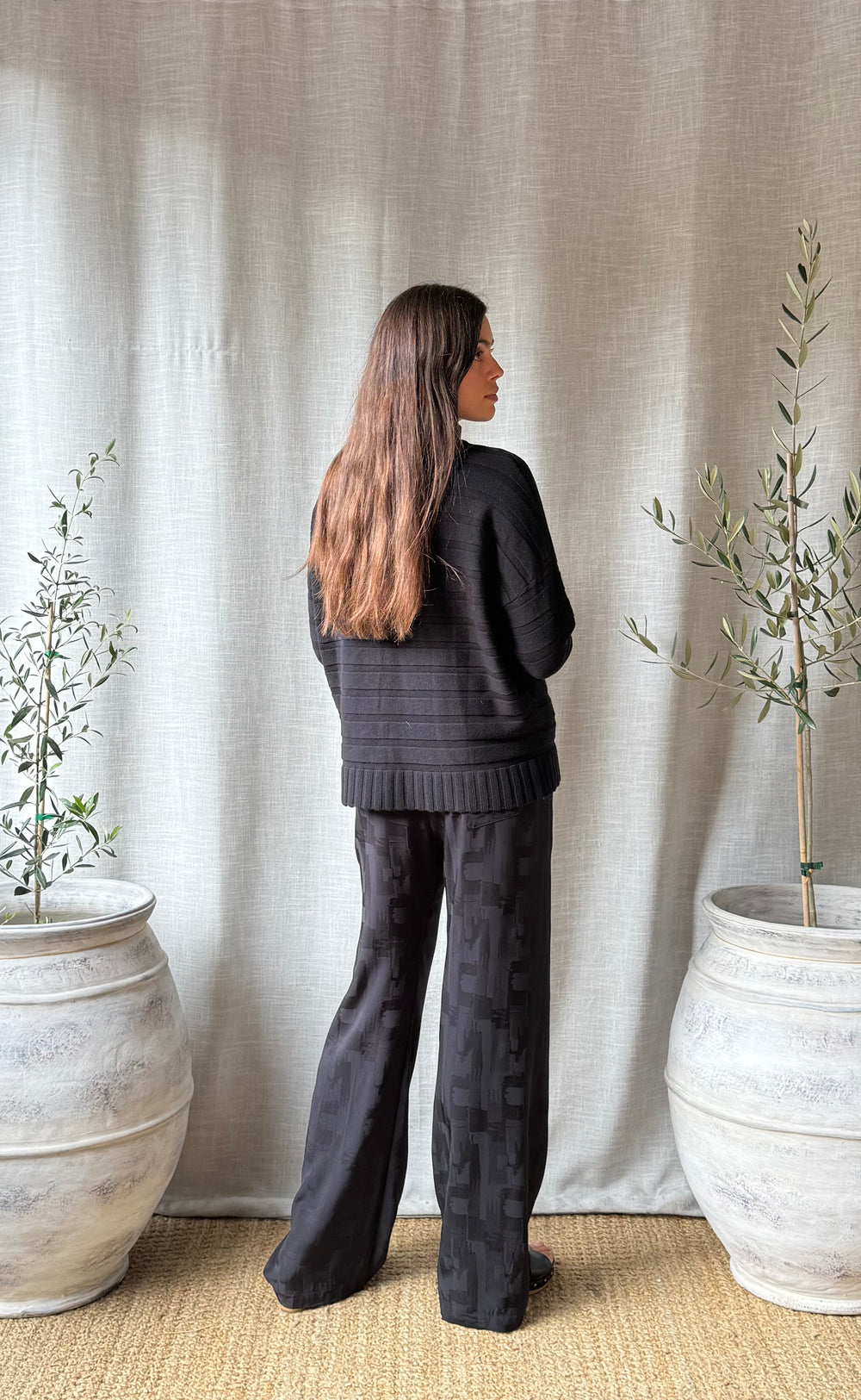 Palazzo Pant Black Vogue Satin
