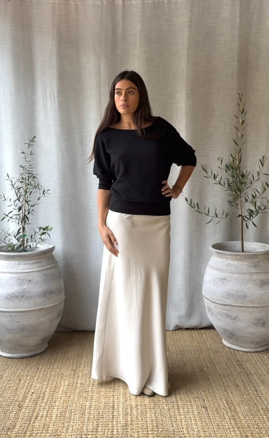 Renee Maxi Skirt Sand Linen Twill