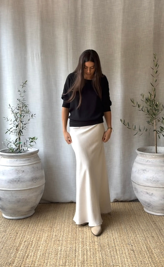 Renee Maxi Skirt Sand Linen Twill
