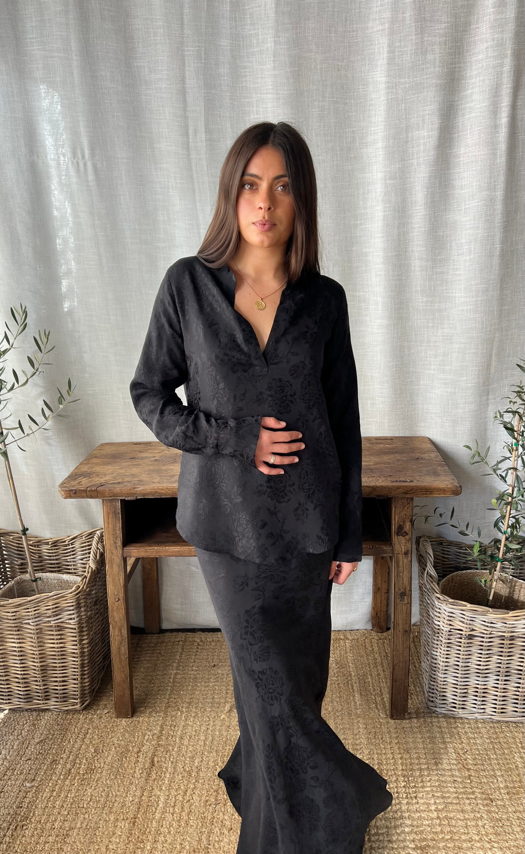 Luminate Shirt Damask Rose Black