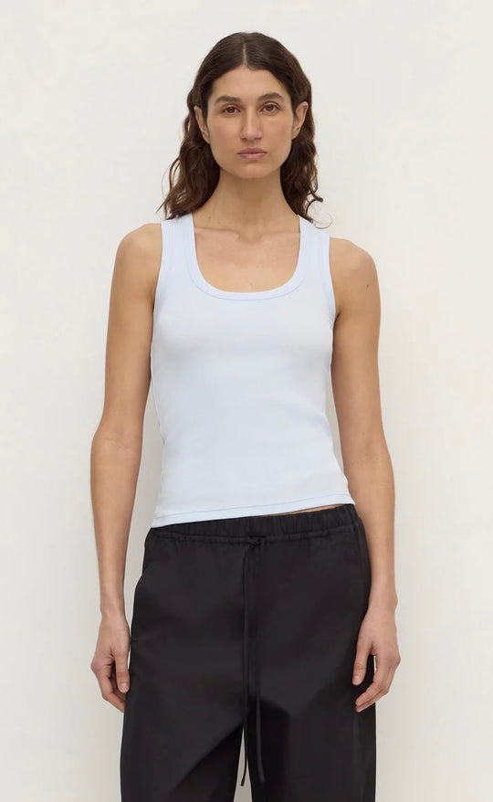 Robyn Scop Neck Rib Tank Powder Blue