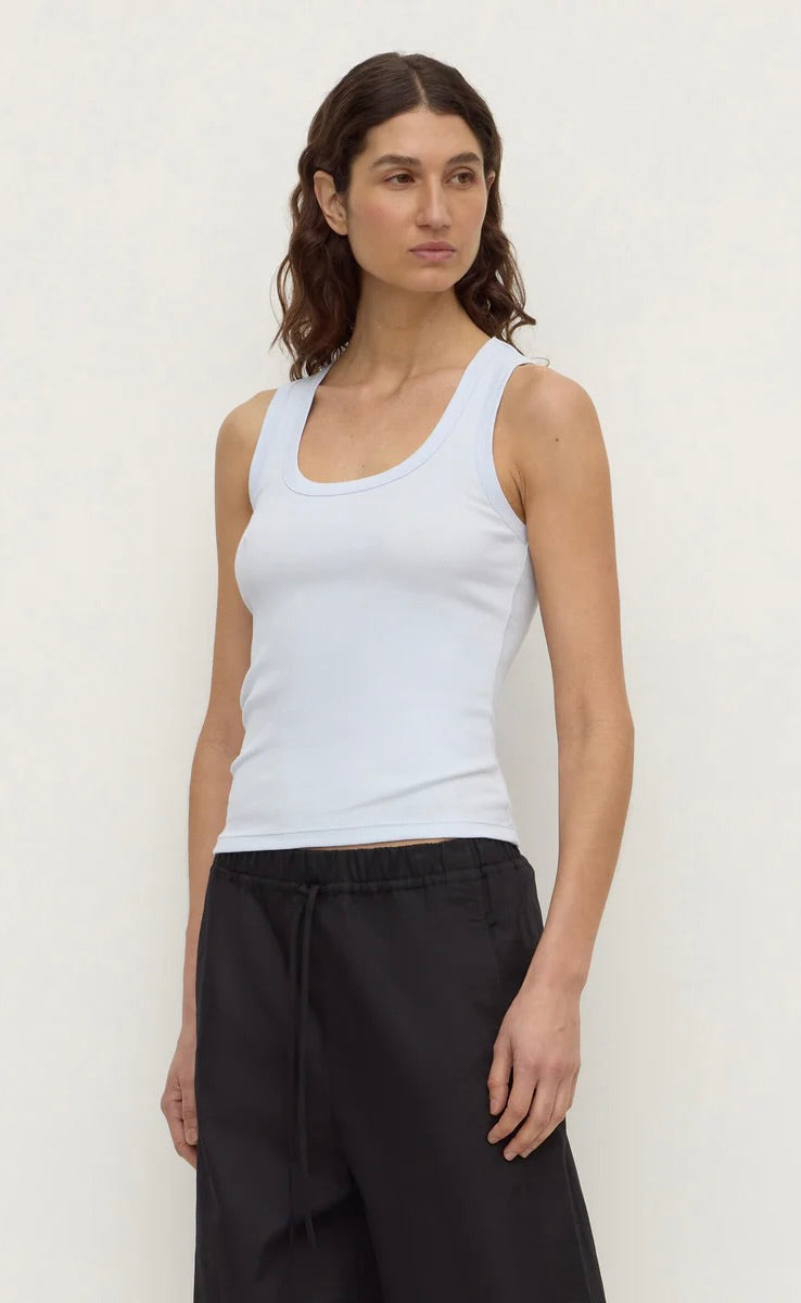 Robyn Scop Neck Rib Tank Powder Blue