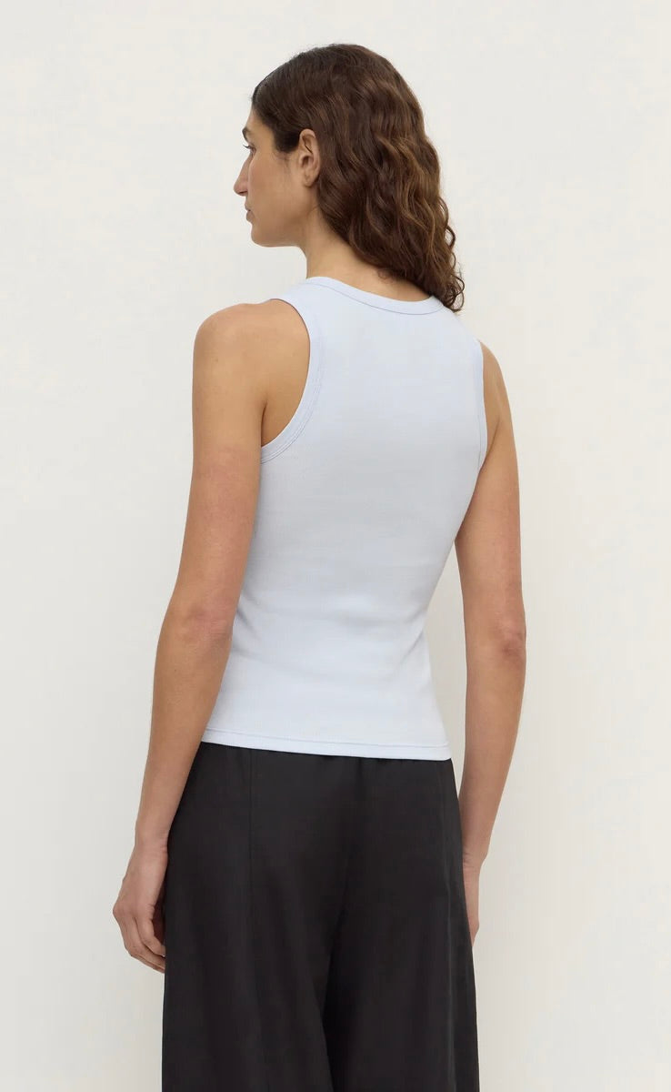 Robyn Scop Neck Rib Tank Powder Blue