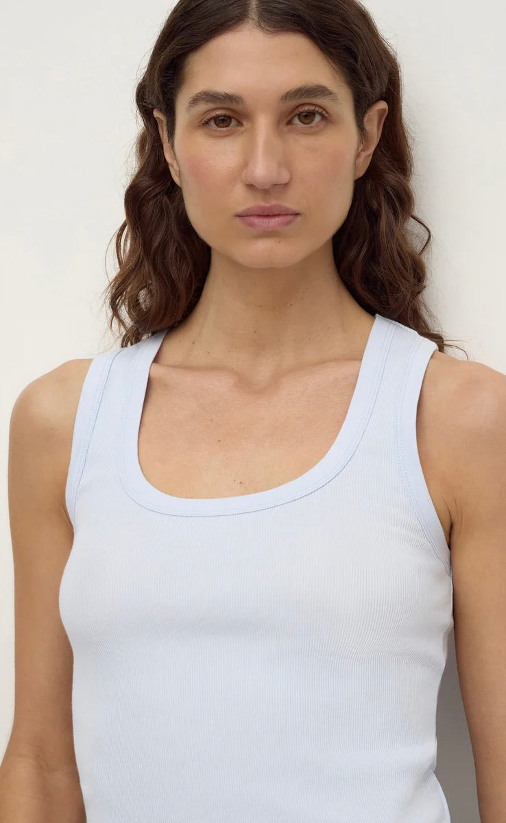 Robyn Scop Neck Rib Tank Powder Blue