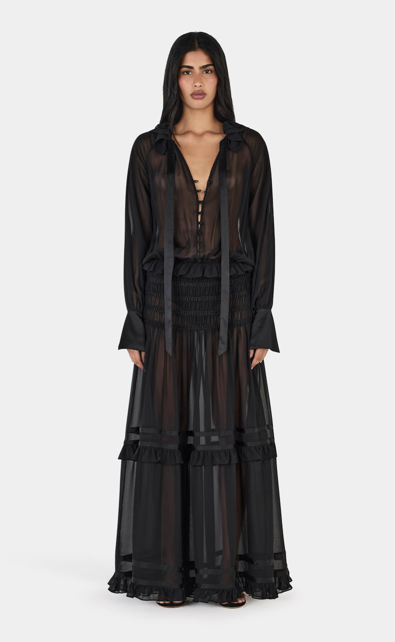 Dahlia Silk Maxi Dress Black