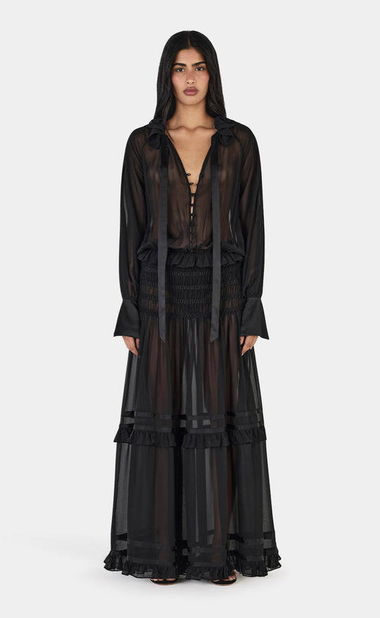 Dahlia Silk Maxi Dress Black