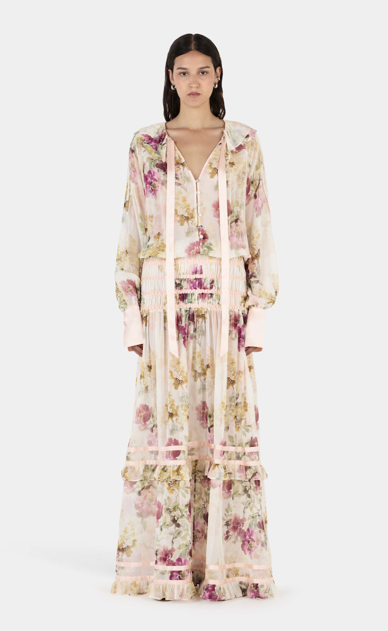 Dahlia Silk Maxi Dress Fleur De Lune