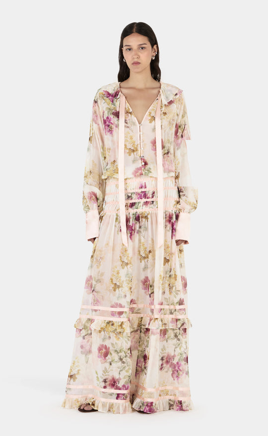 Dahlia Silk Maxi Dress Fleur De Lune