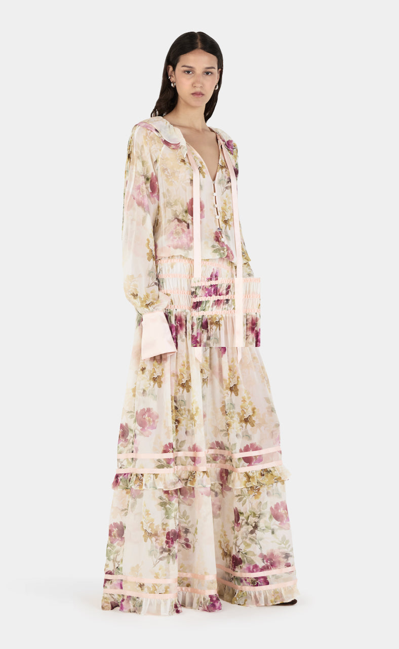Dahlia Silk Maxi Dress Fleur De Lune