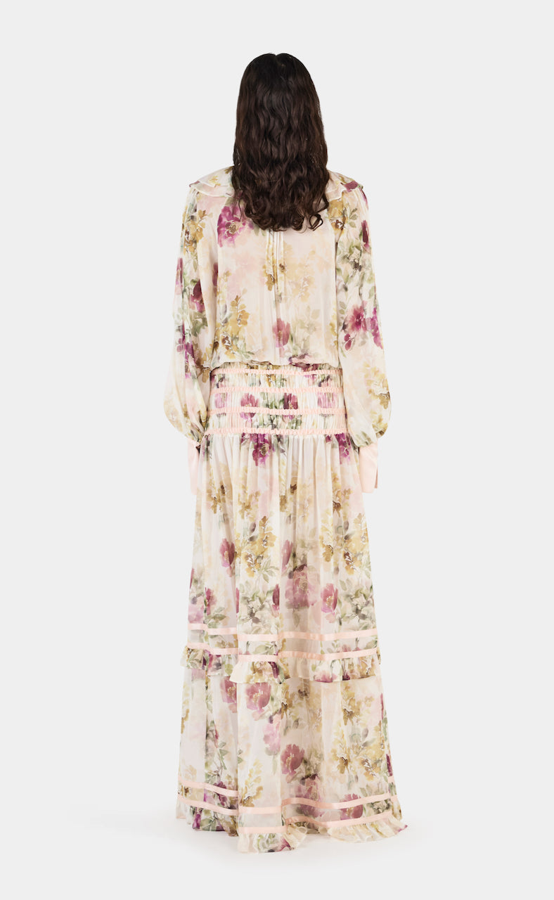 Dahlia Silk Maxi Dress Fleur De Lune