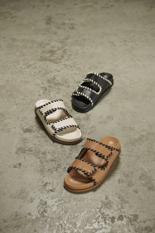 Fontelina Footbed | Tan / Black Trim