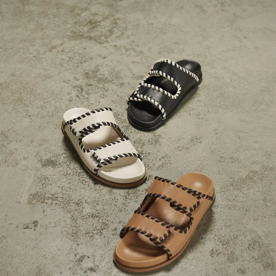 Fontelina Footbed | Cocoa / Off White Trim